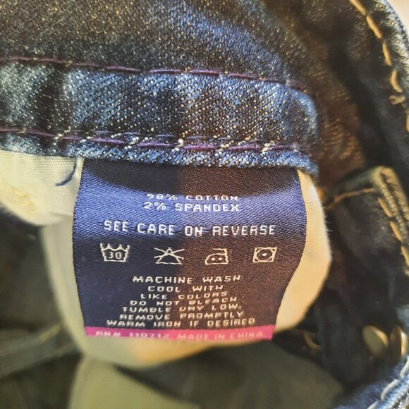 Vigoss Jeans Womens 5/6 Chelsea Capri Thick Stitch Western Cowgirl Rodeo Bling - Picture 10 of 14